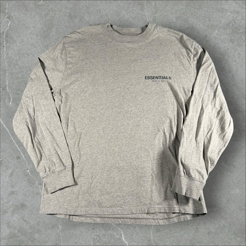 Essentials Fear Of God Shirt Mens Large Grey Long Sleeve Minimalist Gym Pump